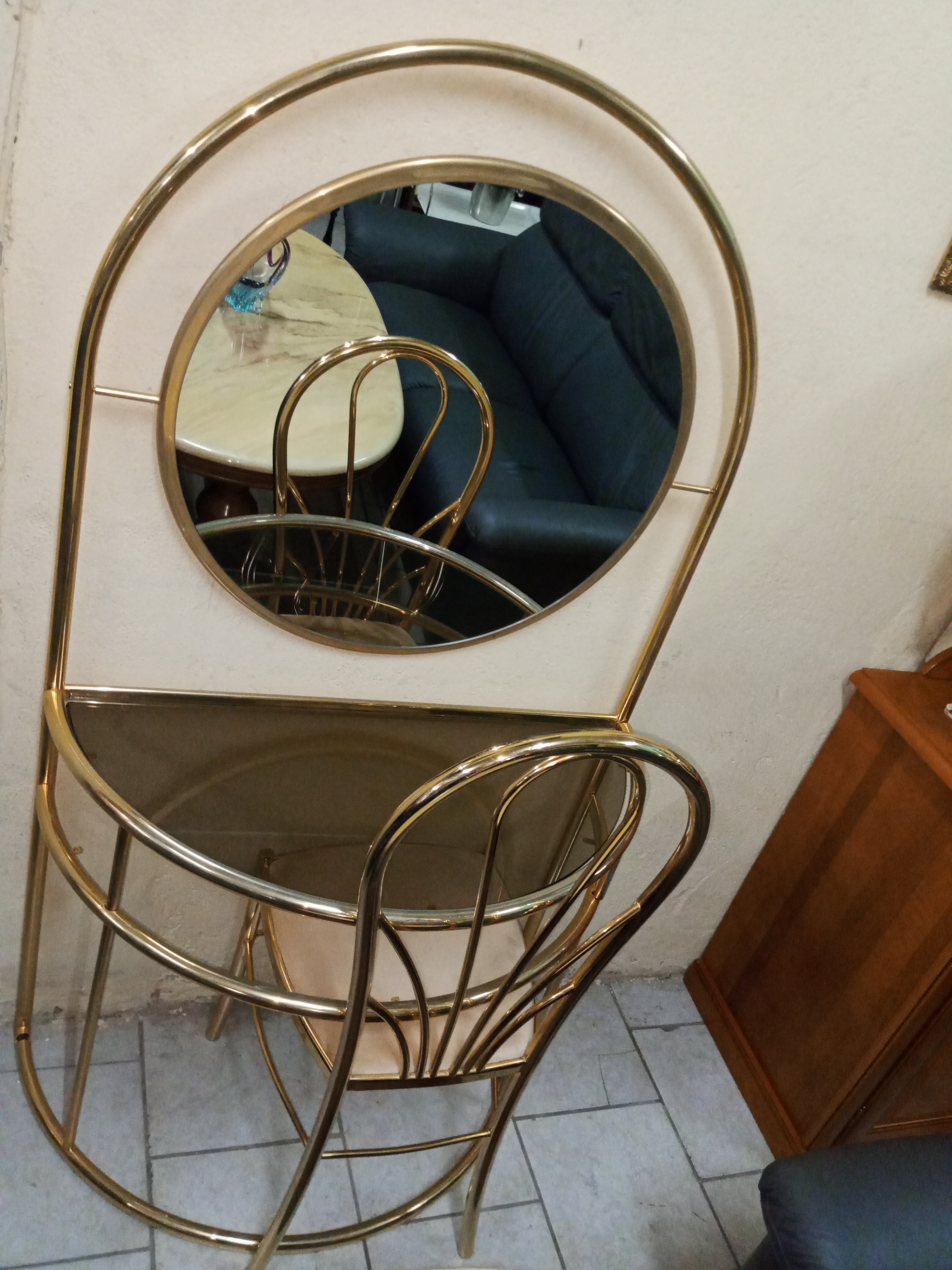 Coiffeuse vintage avec miroir inclinable